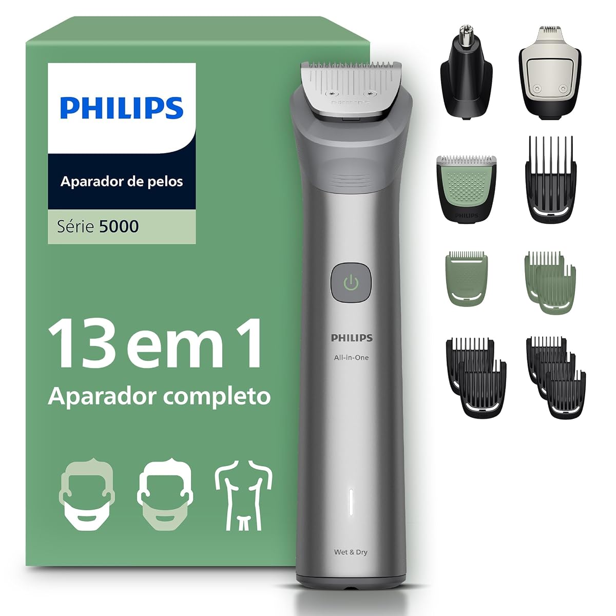 Philips Multigroom 13 em 1 alternativa oneblade pro grooming completo